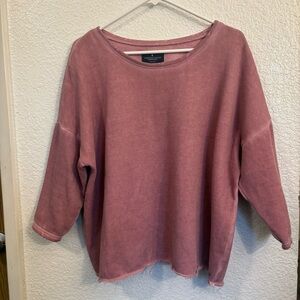 American Eagle Oversized Mauve Raw Hem Sweatshirt Top – Women’s L